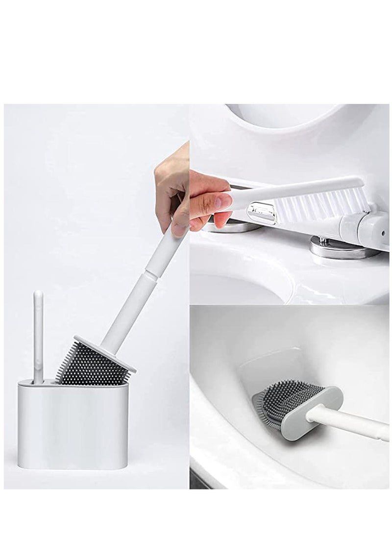 Y&D - Toilet Brush, with 2 Clean Brushes, Cleaning System, Wall Wand No-Slip Long Handle Soft Silicone Bristle Corner Easily - Image 1