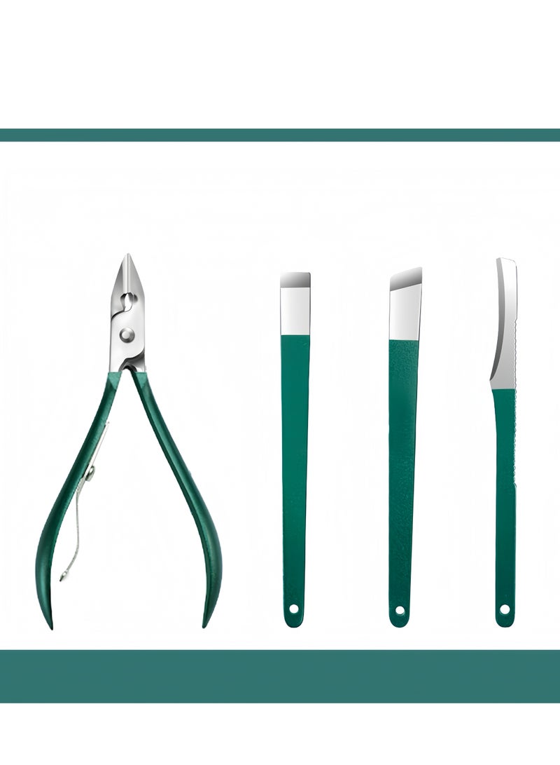 Lee Yon 18-Piece Professional Nail Care Kit Stainless Steel Manicure & Pedicure Set Nail Clipper Set with Travel Case, Green - Image 5