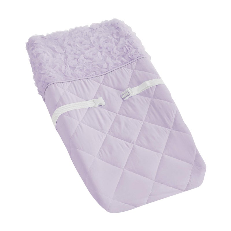 Sweet Jojo Designs Sweet Jojo Designs Purple Floral Rose Girl Baby Nursery Changing Pad Cover Solid Light Lavender Flower Luxurious Elegant Princess Vintage Boho Shabby Chic Luxury Glam High End Roses 