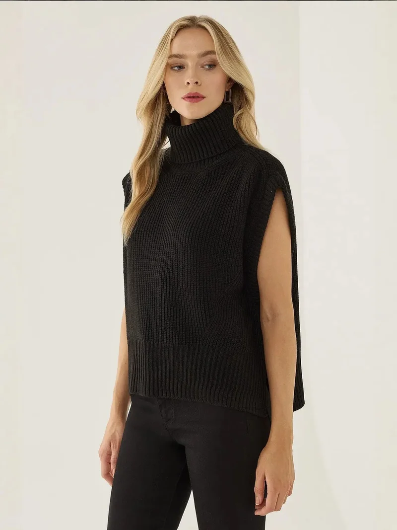 HICCUP Relaxed Fit Turtleneck Sweater Vest