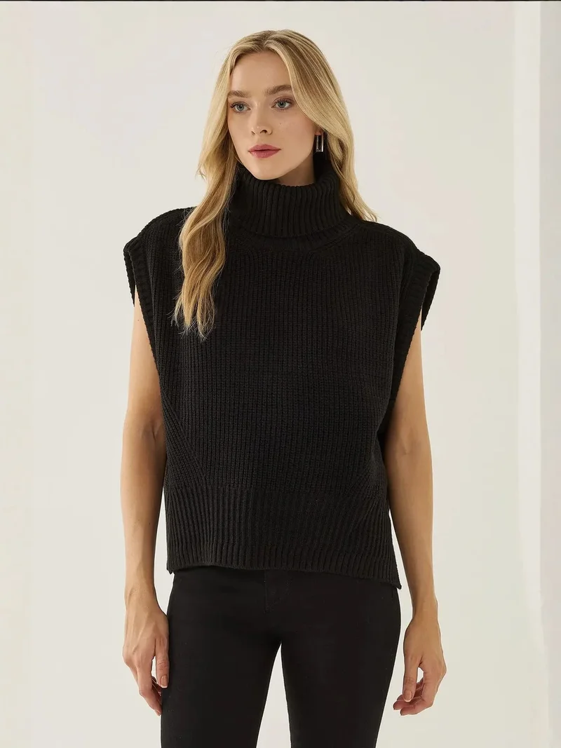 HICCUP Relaxed Fit Turtleneck Sweater Vest