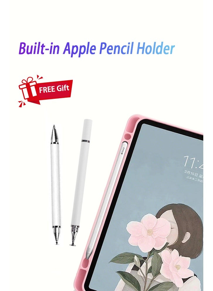 IPad 11th Generation Case (A16 2025) And 10th Gen 10.9 Inch Magic Keyboard Case - Ipad Case With Keyboard Triangle Bracket Built-In Pen Slot Flip-Top Smart Wake-Up/Screen Off/Free Aed 89 Study Kit/ 2-In-1 Screen Protector/Desert Dust Defender/Writing Pen/Leather Case Ipad A16 Case- Pink - Image 5