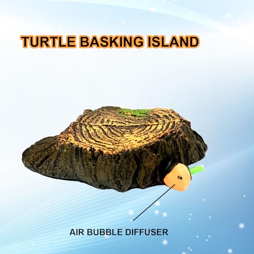 Smiling Pets Turtle Island Basking Platform | Tree Trunk Tortoise Aquarium Ornament & Cave Hide-Out | Reptile Sunbathing Dock, Habitat Accessory & Shelter for Turtles, Tortoises, Aquatic Pets - Image 3