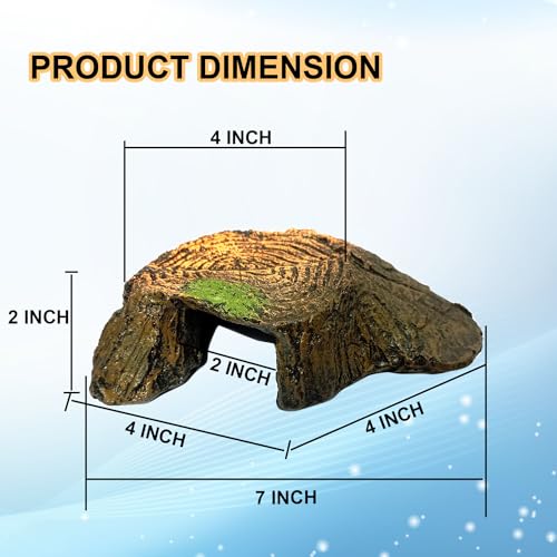 Smiling Pets Turtle Island Basking Platform | Tree Trunk Tortoise Aquarium Ornament & Cave Hide-Out | Reptile Sunbathing Dock, Habitat Accessory & Shelter for Turtles, Tortoises, Aquatic Pets - Image 2