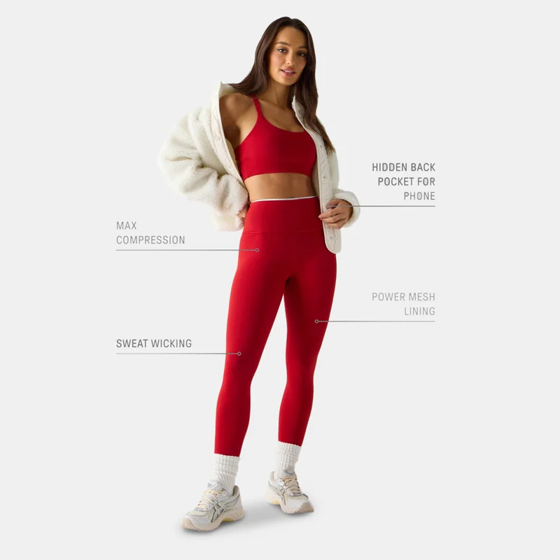 Fabletics Red Women's Boost PowerHold Training Leggings for Women | Best Price UAE