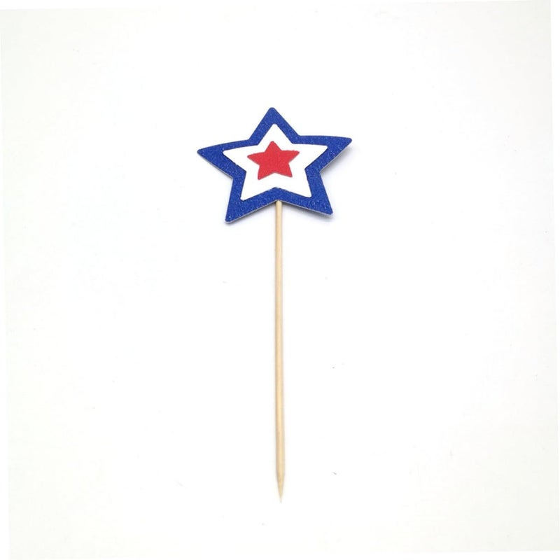 Tricolor Pentagram Cake Toppers 15pcs Birthday Party Decoration Cake Picks - Image 5