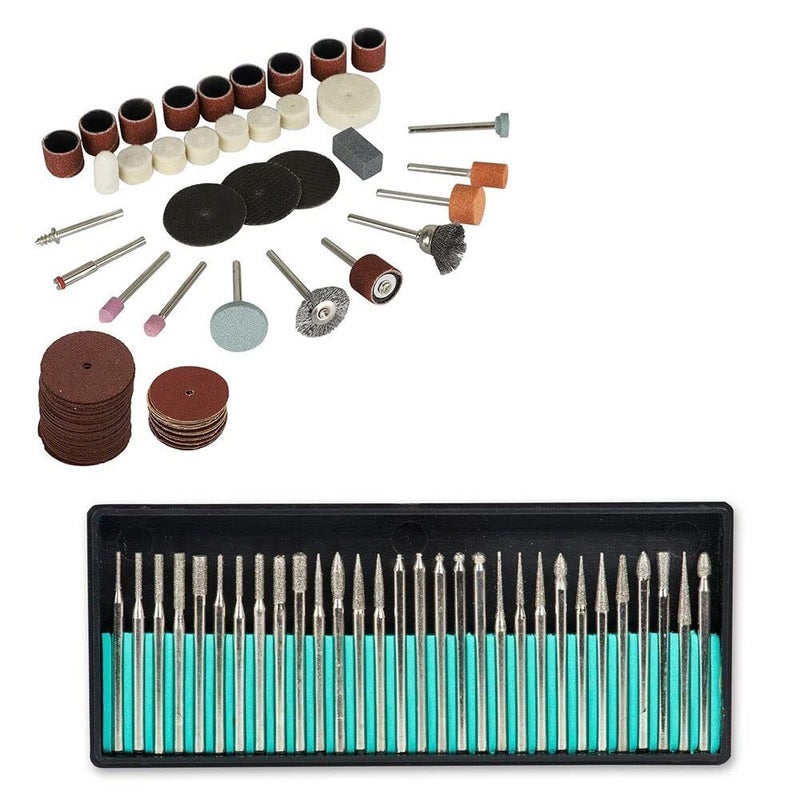 Digital Craft Digital Craft Rotary Tool Accessories Kit Mini Drill Bit Set with 32mm Mandrel in Electric Drill with 105Pc Rotary Tool Set 30Pc Diamond Burs  - Image 1