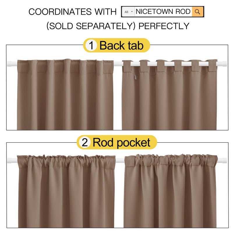NICETOWN Blackout Curtains and Draperies for Living Room - (Cappuccino Color) 52 inches Wide by 95 inches Long, Set of 2 Pieces, Insulated Solid Drape Panels - Image 3