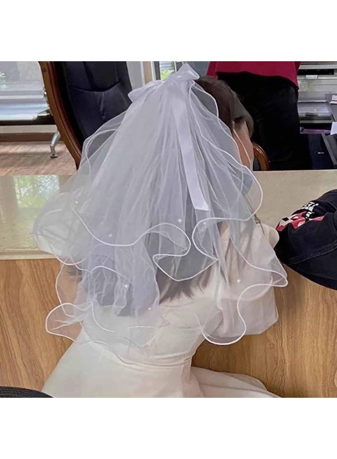 Light Up LED Wedding Veil for Bride – Warm Light, 2 Tiers Bachelorette Party Hair Accessory - Image 4