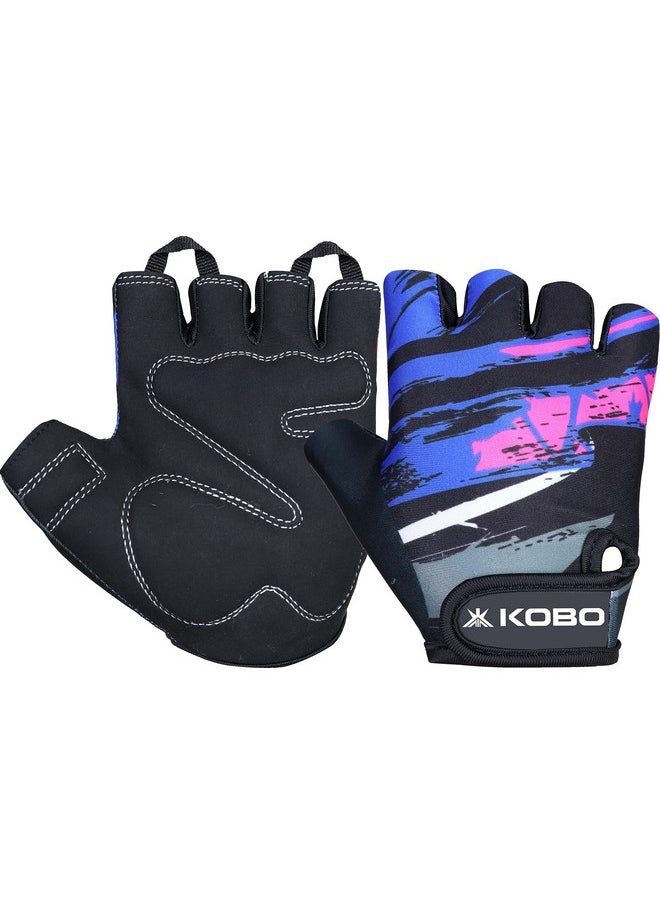 Kobo Kobo Suede Wtg-66 Weight Lifting Gym Gloves Hand Protector for Fitness Training,Blue  - Image 1