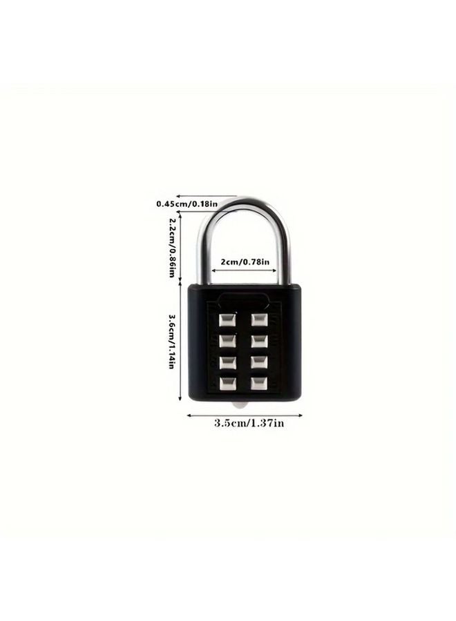 Silvery 8 Digit Smart Lock Zinc Alloy Anti Theft Security Password Key For Luggage Travel - Image 4