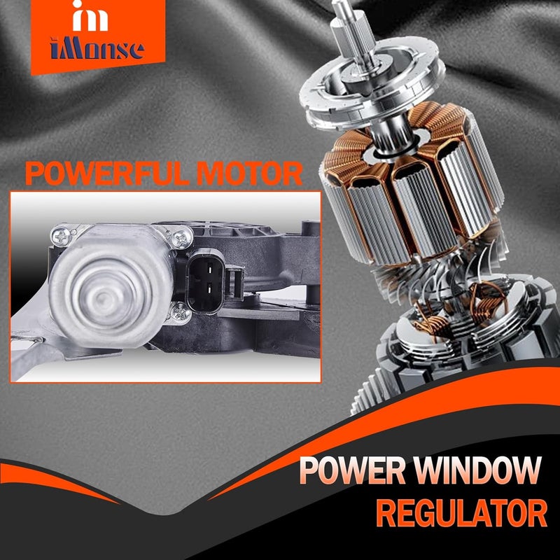 iMonse Front Passenger Right Side Power Window Regulator with Motor for Chevy Silverado Tahoe GMC Yukon XL Sierra Escalade 2000-2006 - Image 5
