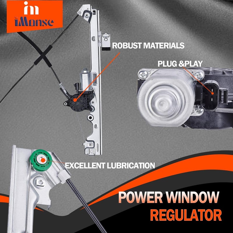 iMonse Front Passenger Right Side Power Window Regulator with Motor for Chevy Silverado Tahoe GMC Yukon XL Sierra Escalade 2000-2006 - Image 3