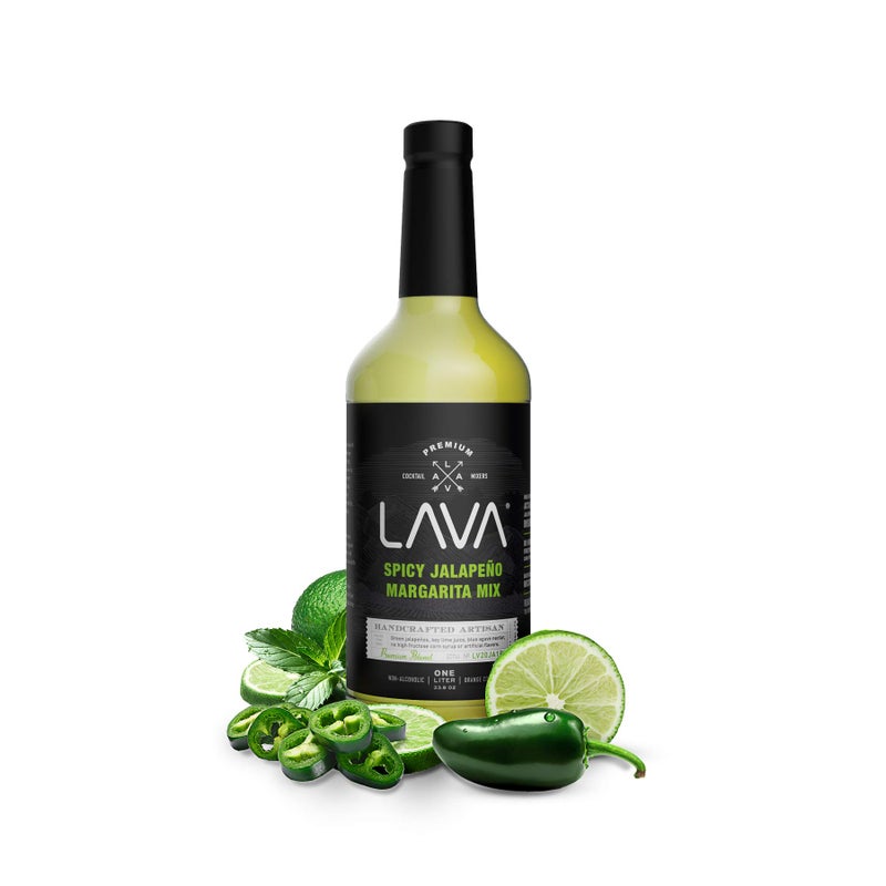 LAVA Premium Spicy Jalapeño Margarita Mix by LAVA Craft Cocktail Co., Made with Real Jalapeños, Agave Nectar, Key Limes, Lots of Flavor and Ready to Use, 1-Liter Glass Bottle - Image 4
