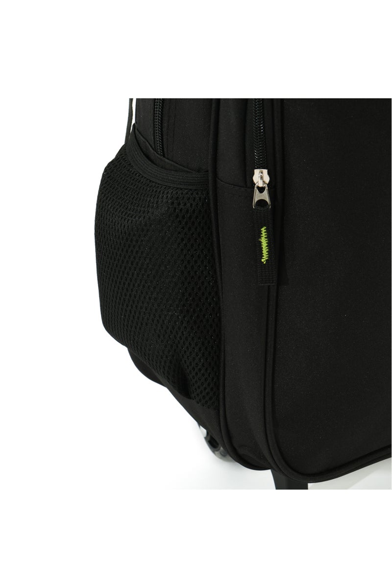 Bamboo Bark Paris Saint Germain 3-Piece Trolley Backpack Set for Boys Kids & Teens – PSG Football School Bag with Lunch Bag & Pencil Case, 2 Zipper Compartments, Black/Green - Image 4