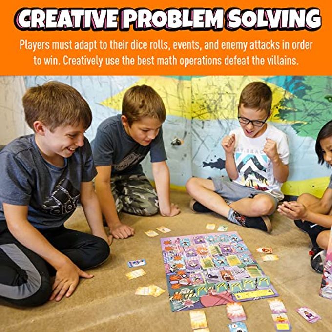 Genius Games Outnumbered: Improbable Heroes Board Game A Mensa Award Winning Superhero Math Game | Fun & Educational Game for Kids, Adults, and Families | STEM Toy to Learn Multiplication & Division - Image 2