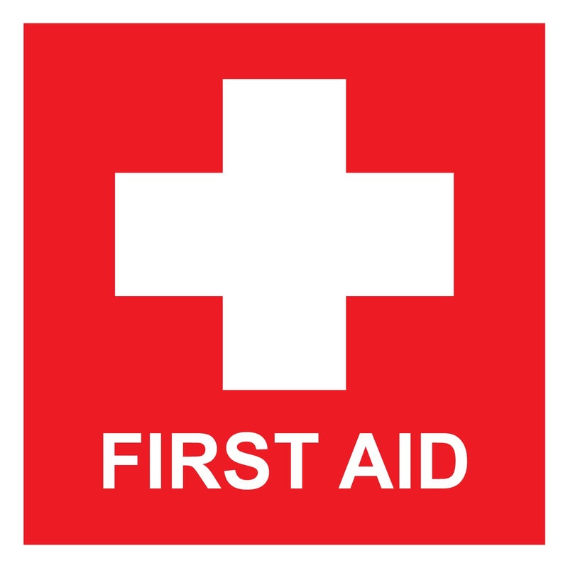 First Aid Sticker Decal  4 x 4 Inches First Aid Kit Sticker Sign Red Cross SelfAdhesive Vinyl Water and Fade Resistant Indoor  Outdoor Use 8Pack