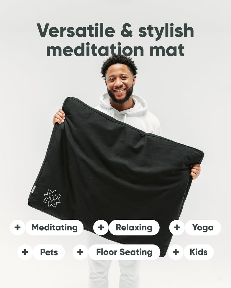 Mindful Modern Zabuton Meditation Mat - Cotton Filled Yoga and Meditation Pad - Zabuton Meditation Cushion for Kneeling and Sitting Support - Large Rectangular Sitting Floor Pillow for Bench or Zafu - Image 5
