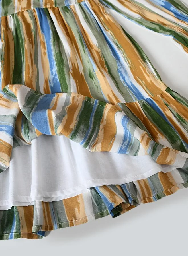 BELLA MODA Striped Tiered Dress