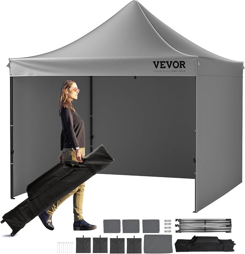 فيفور (VEVOR) – خيمة منزلقة مقاس 10×10 أقدام، قابلة للإزالة، مقاومة لأشعة الشمس والماء، مناسبة للأحداث الخارجية أو الحدائق أو الحفلات (لون أحمر). - Image 1