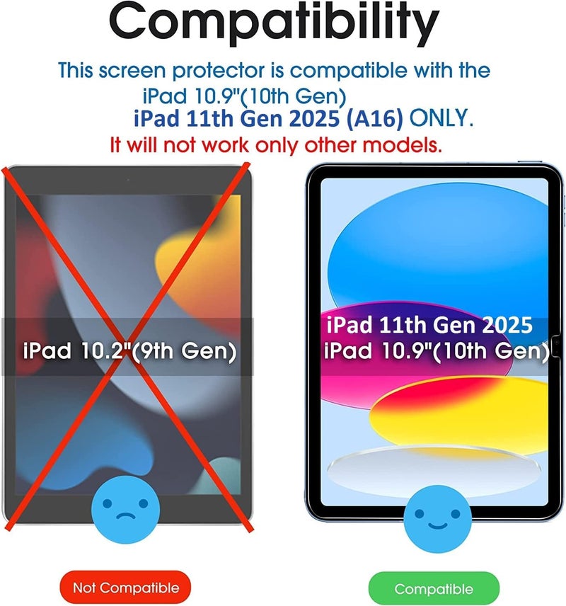 Argus Premium Tempered Glass Screen Protector for iPad 11th Gen (11", 2025) / 10th Gen (10.9", 2022) | 9H Hardness | Anti-Scratch | HD Clear | Bubble Free | Pack of 1 - Image 2