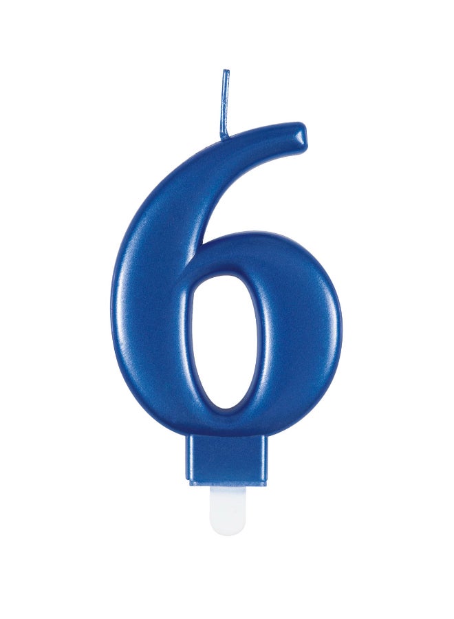 Unique Met Blue Number 6 Birthday Candle