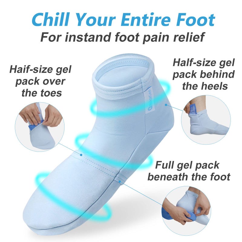 RelaxCoo Chemo Cold Therapy Socks & Hand Ice Pack Gloves for Chemotherapy Neuropathy, Chemo Care Package for Women and Men, Plantar Fasciitis, Carpal Tunnel, Arthritis Hand Feet Pain Relief, S/M - Image 4
