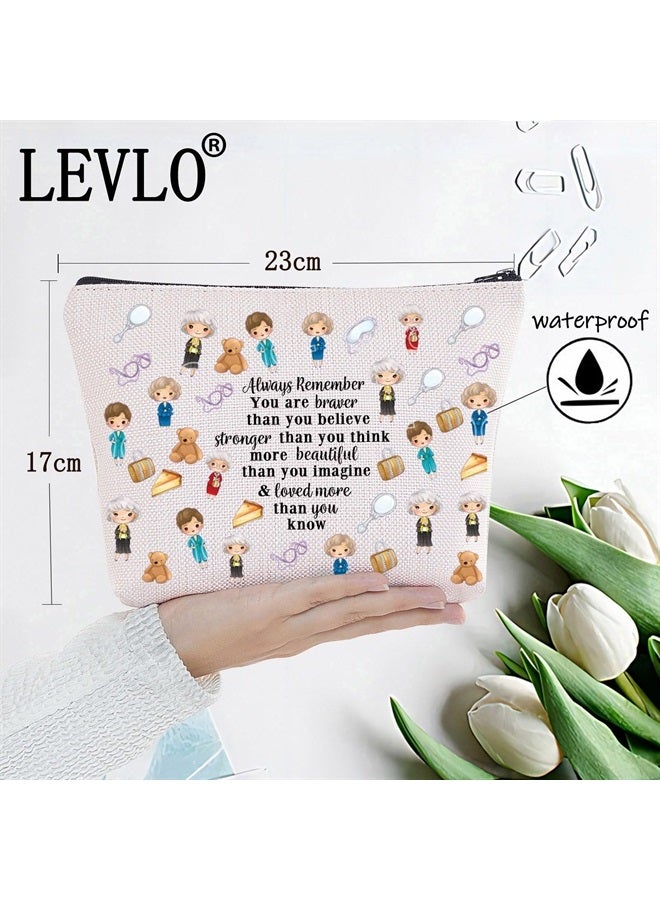 LEVLO Golden Inspired Cosmetic Make Up Bag Golden TV Show Fans Gift You Are Braver Stronger Smarter Than You Think Makeup Zipper Pouch Bag Golden Merch(Always Golden) - Image 1