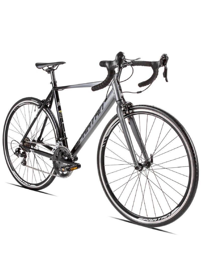 Spartan 700C Peloton Road Bicycle | Alloy Frame Road Bike | Light Weight Cycle | Fitness Road Bicycles | Size - Small (52Cm) Shadow Black  - Image 1