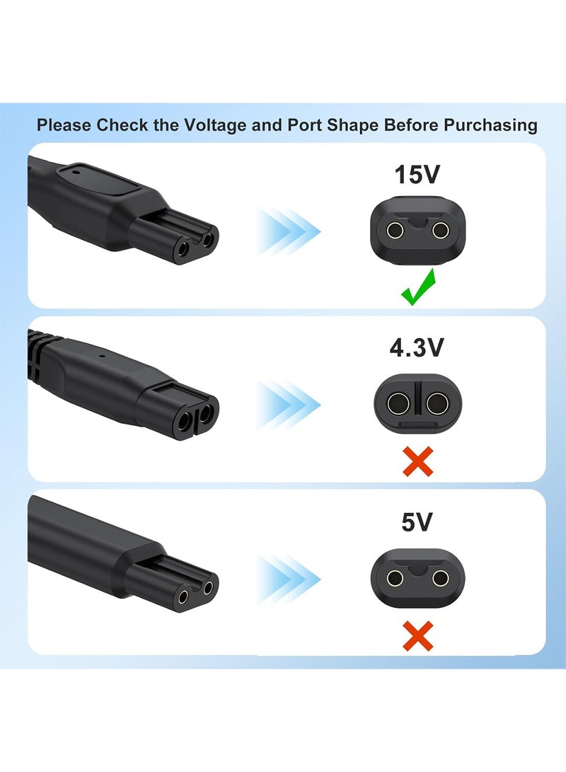 Adando 15V for Philips Shaver Charger HQ8505 Cable UK for Series 3000, 5000, 7000, 9000 Beard Trimmer S3233, S3333, S1332, BT5502, BT9810, MG7790 MG7750 Electric Razor Power Lead - Image 2