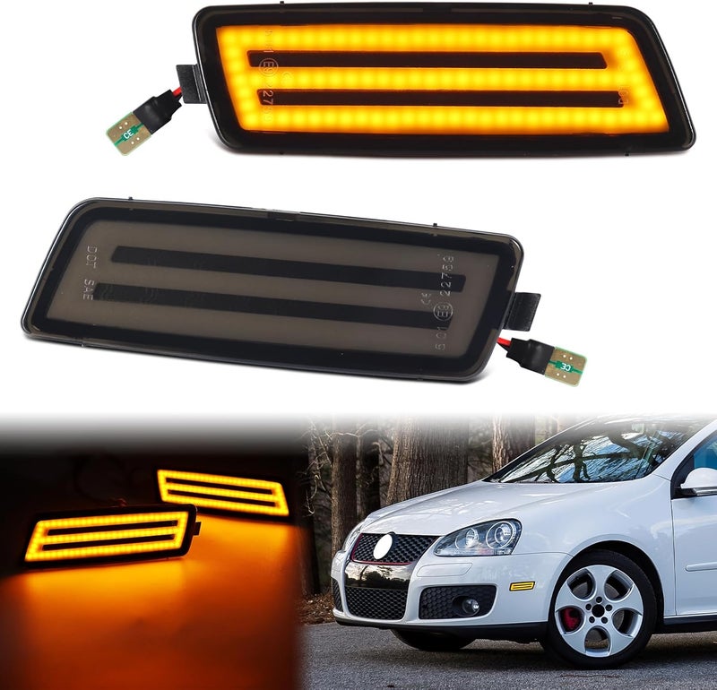 FetonAuto Smoked Lens Amber LED Side Marker Lights - Image 1