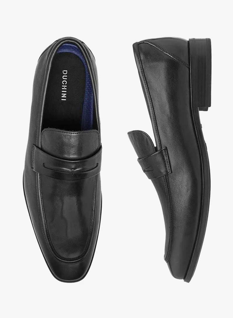 DUCHINI BLACK Men's Solid Slip-On Loafers for Men | Best Price UAE