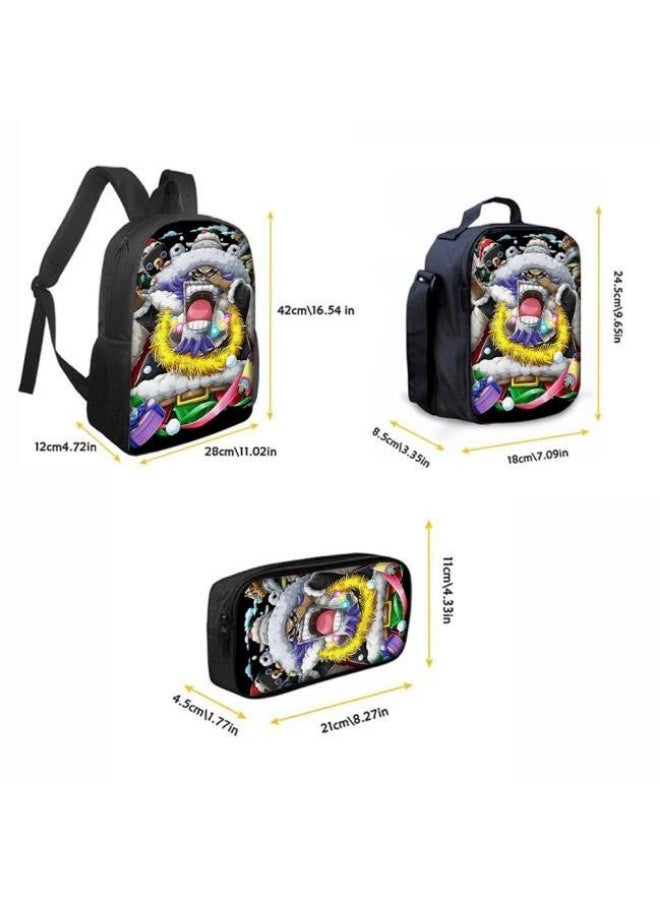 general The latest universal cartoon printed three piece practical bag combination (suitable for students, children, friends, outings, mountain climbing, etc.) - Image 4