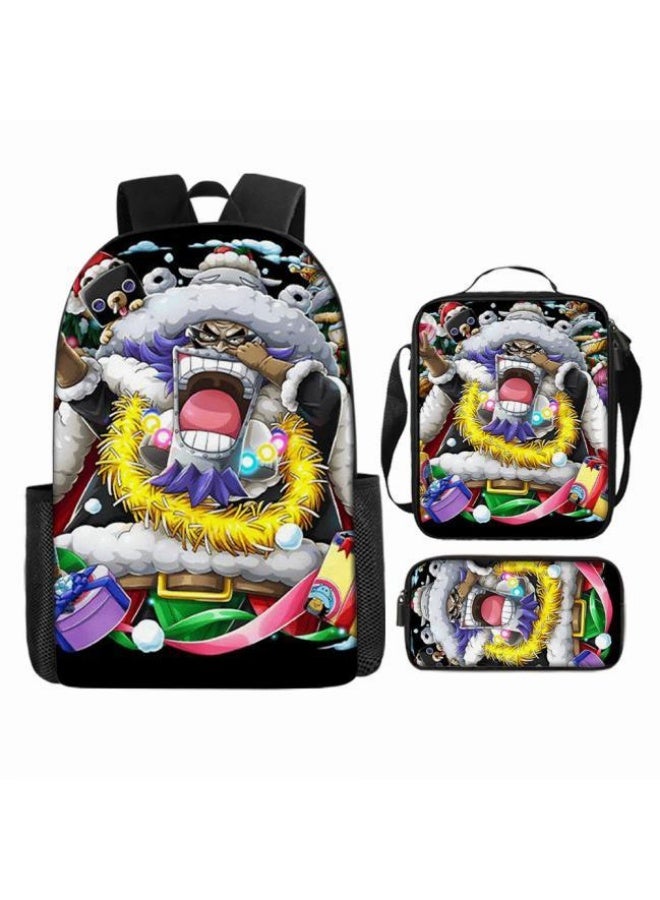 general The latest universal cartoon printed three piece practical bag combination (suitable for students, children, friends, outings, mountain climbing, etc.) - Image 3