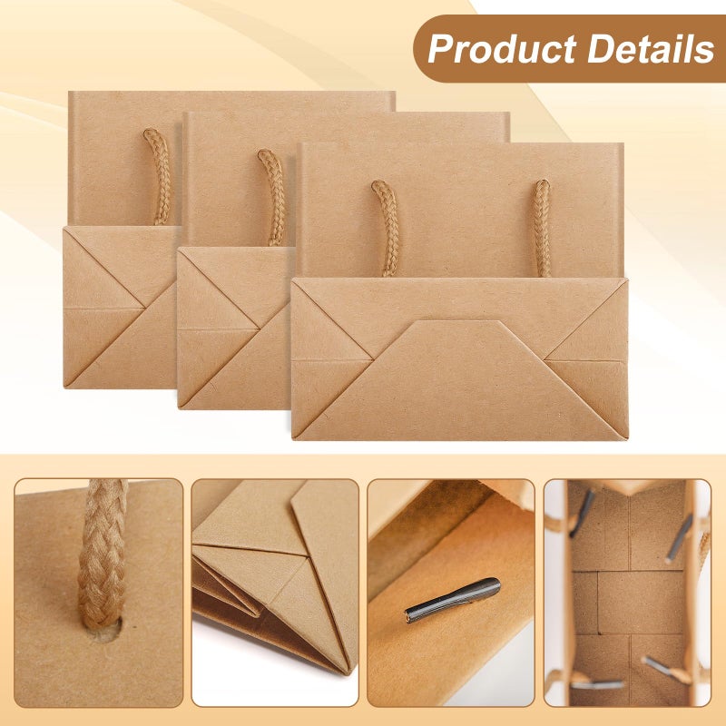 CLRBEATTY 24 Pcs Extra Small Gift Bags, 3.9 x 4.7 x 2.4 Inch Mini Kraft Paper Gift Bags with Handles for Wedding, Birthday, Baby Shower, Party Favors - Image 4