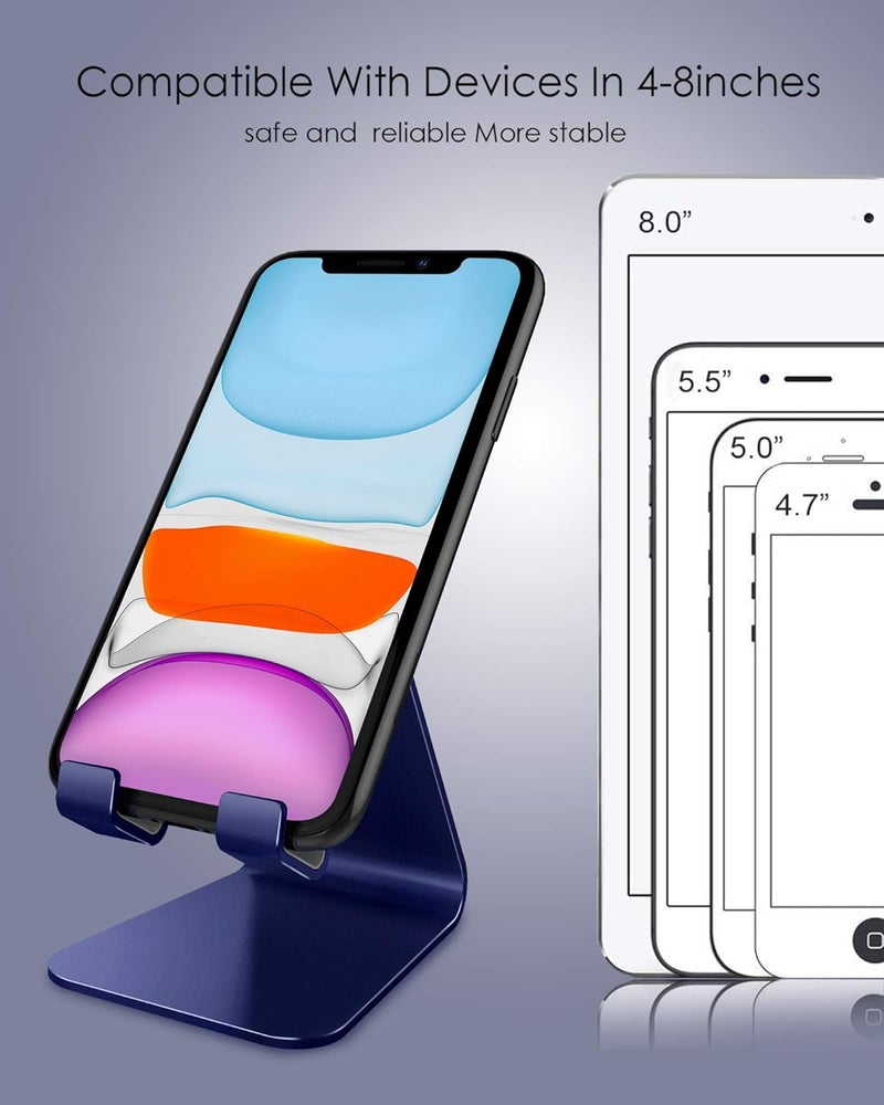 CreaDream Cell Phone Stand, Cradle, Holder,Aluminum Desktop Stand Compatible with Switch, All Smart Phone, iPhone 11 Pro Xs Max Xr X Se 8 7 6 6s Plus SE 5 5s-Navy Blue - Image 4