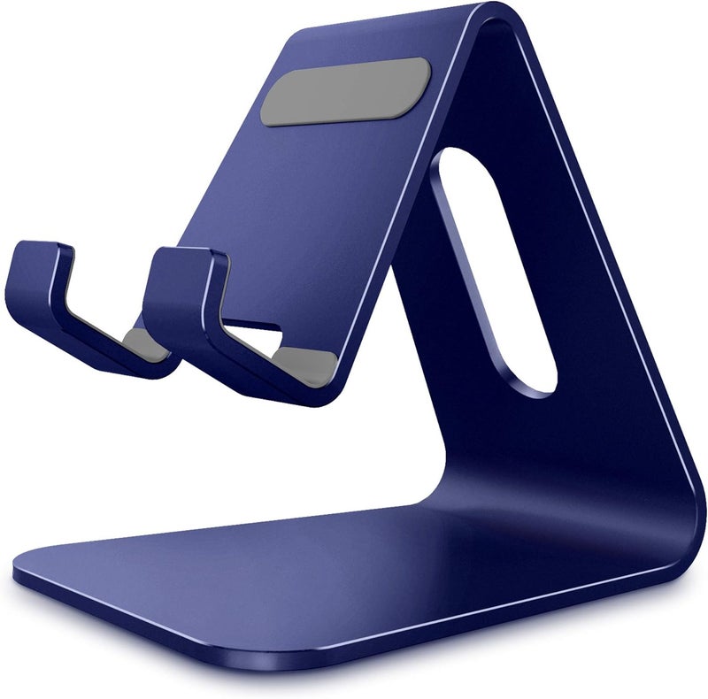 CreaDream Cell Phone Stand, Cradle, Holder,Aluminum Desktop Stand Compatible with Switch, All Smart Phone, iPhone 11 Pro Xs Max Xr X Se 8 7 6 6s Plus SE 5 5s-Navy Blue - Image 1
