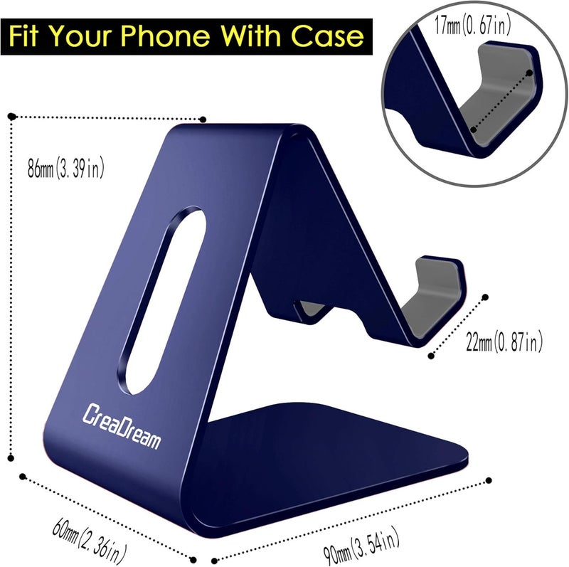 CreaDream Cell Phone Stand, Cradle, Holder,Aluminum Desktop Stand Compatible with Switch, All Smart Phone, iPhone 11 Pro Xs Max Xr X Se 8 7 6 6s Plus SE 5 5s-Navy Blue - Image 5
