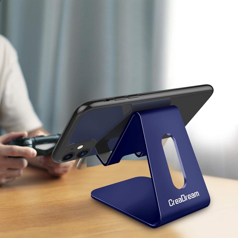 CreaDream Cell Phone Stand, Cradle, Holder,Aluminum Desktop Stand Compatible with Switch, All Smart Phone, iPhone 11 Pro Xs Max Xr X Se 8 7 6 6s Plus SE 5 5s-Navy Blue - Image 2