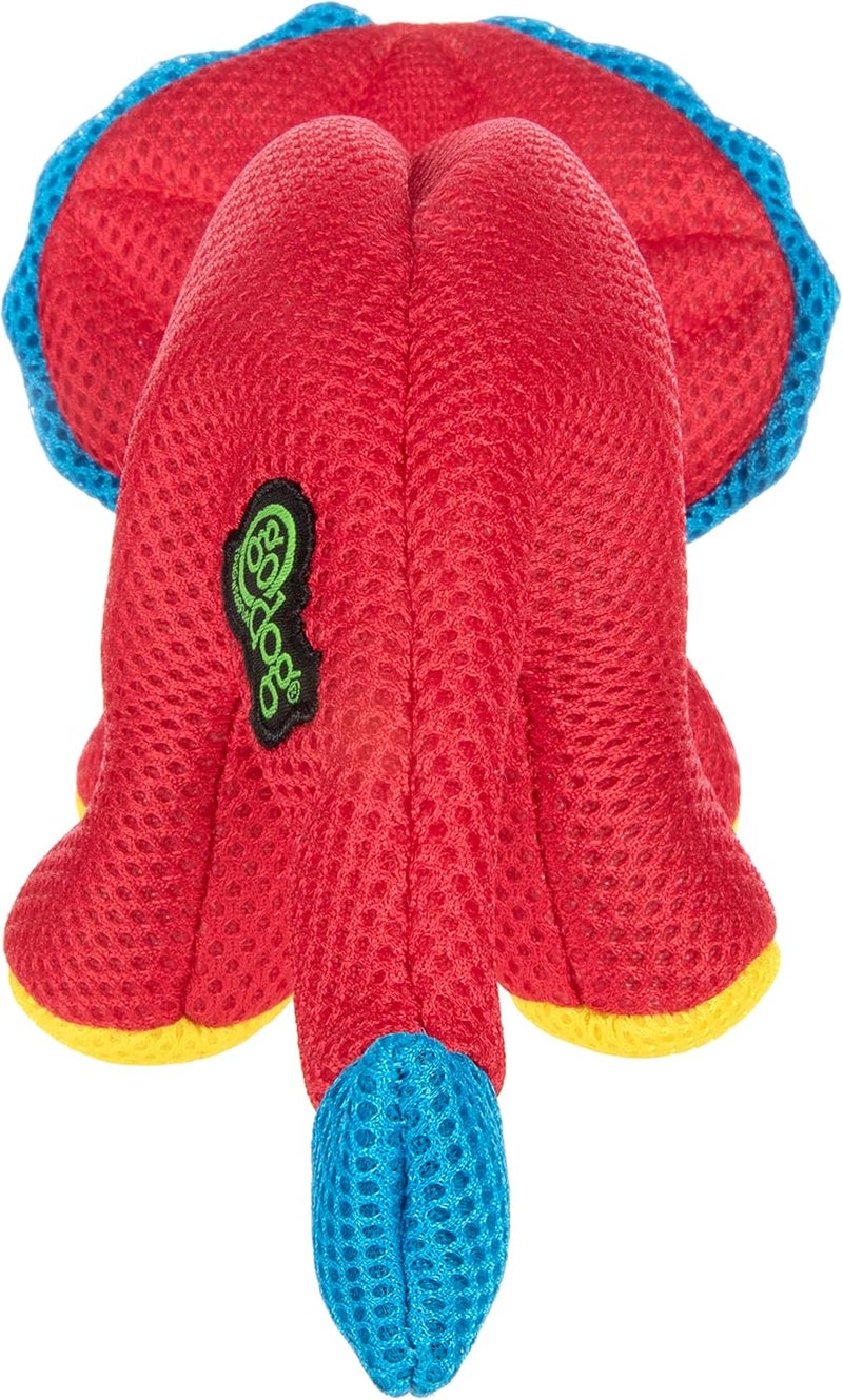 goDog Double Chew Guard Mesh Dinos Frills Squeaky Dog Toy - Red, Small - Image 4