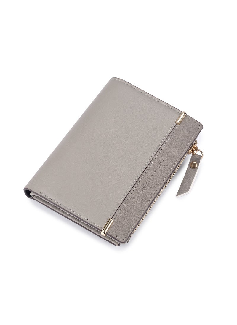 Generic - Sleek PU Leather Bi-Fold Wallet Light gray - Image 1