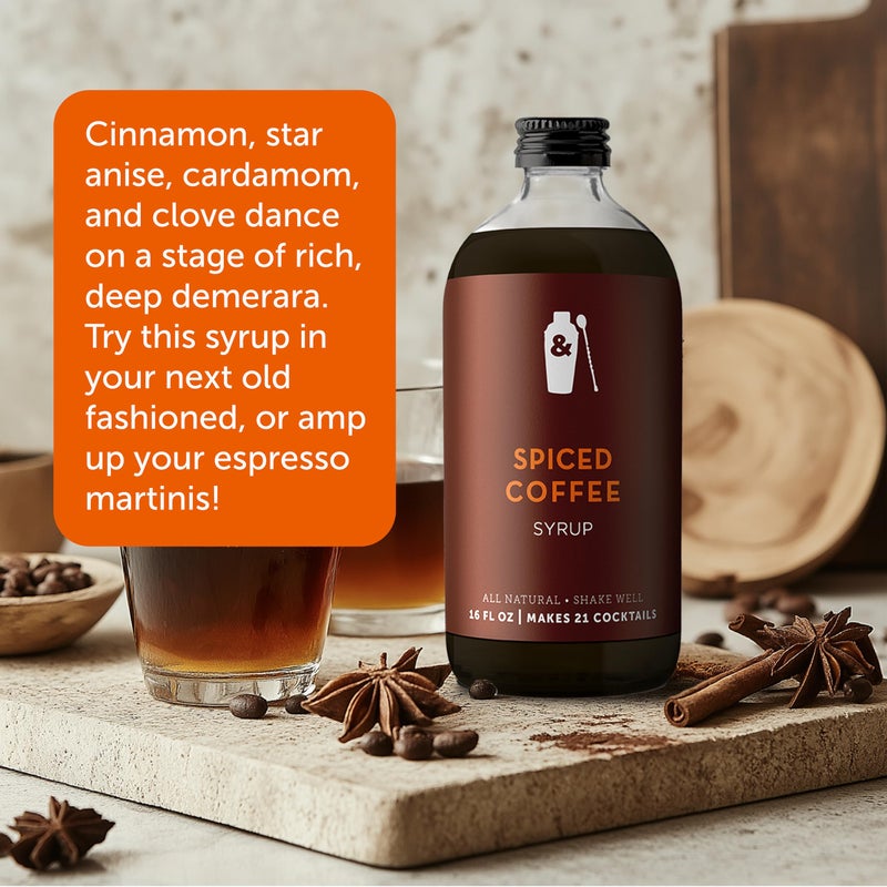 شراب قهوة متبل من شايكر آند سبون، 16 أونصة شراب للمشروبات، شراب قهوة، خلطات كوكتيل، موكتيل، مشروبات غير كحولية - Image 3