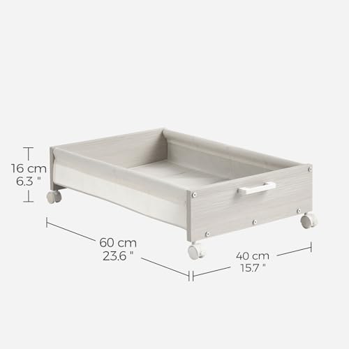 FOUCSSOMEI Under Bed Storage with Wheels, Wooden Under Bed Drawers On Wheels, Rolling Under Bed Shoe Storage, Space Saving,White,50L - Image 5