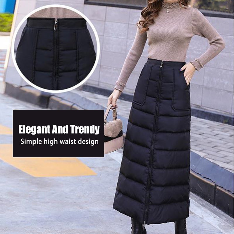 Windbreaker Winter Half-Length Apron Winter Skirt Women's Thickened Down Cotton Skirt - Image 2