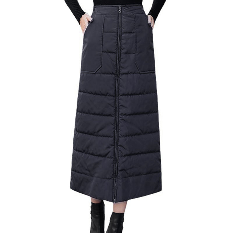 Windbreaker Winter Half-Length Apron Winter Skirt Women's Thickened Down Cotton Skirt - Image 1
