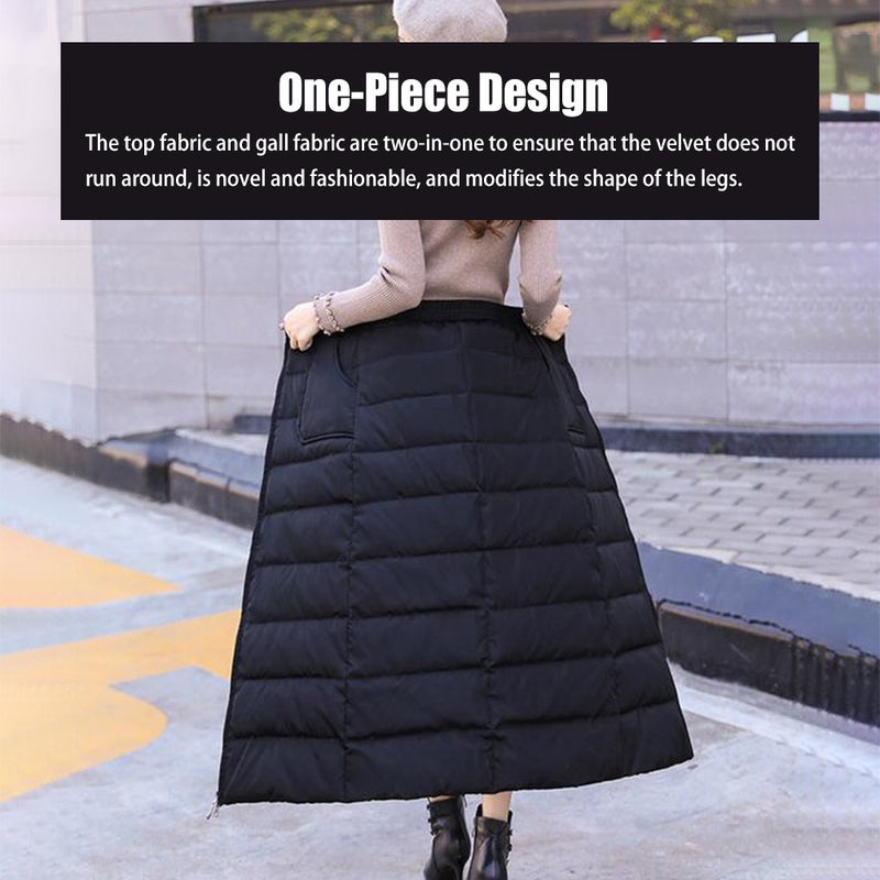 Windbreaker Winter Half-Length Apron Winter Skirt Women's Thickened Down Cotton Skirt - Image 5