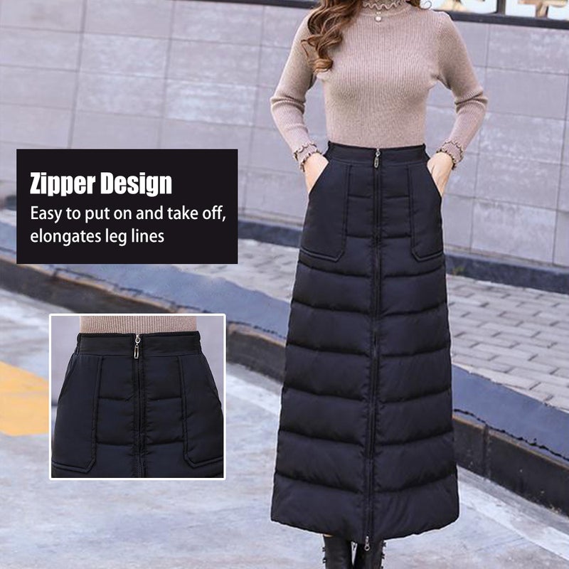 Windbreaker Winter Half-Length Apron Winter Skirt Women's Thickened Down Cotton Skirt - Image 3