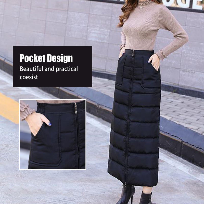 Windbreaker Winter Half-Length Apron Winter Skirt Women's Thickened Down Cotton Skirt - Image 4