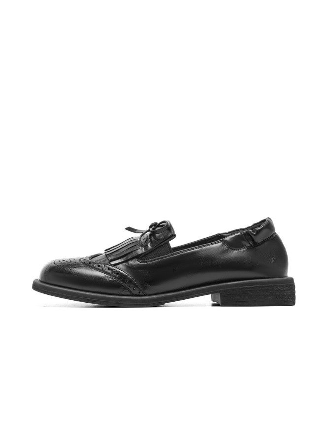St&Sat Versatile Bow Loafers British Style Brogues Women's Shoes Retro Lightweight Commuter Shoes Elegant Jk Uniform Shoes - Image 3