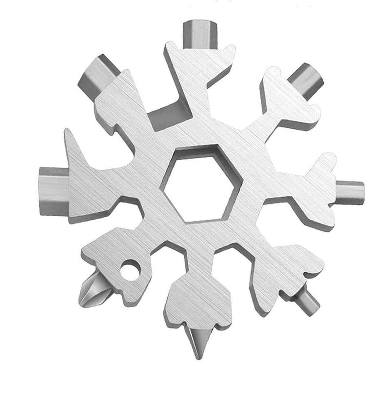 EMNDR 18-in-1 Multi-Purpose Screwdriver Tool, Snowflake Multi-Tool, Key-chain-screwdriver, Bottle Opener Tool, Portable Keychain Multitool Wrench - Image 1